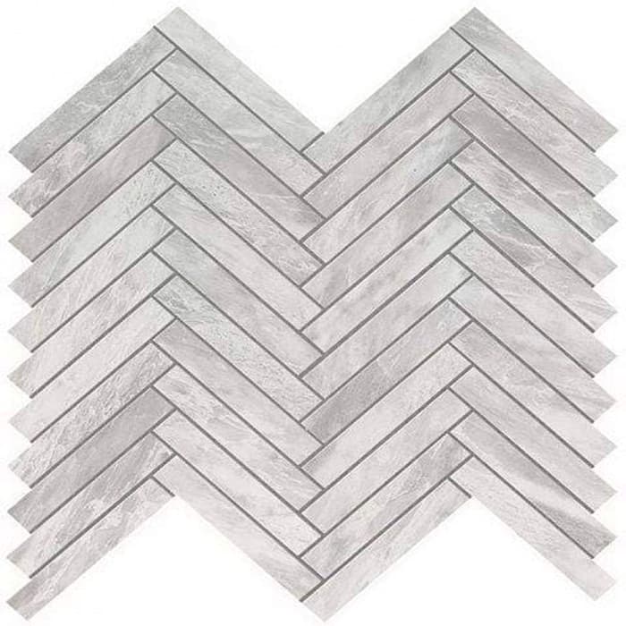 Marvel Stone Bardiglio Grey Herringbone Wall 30x30.5